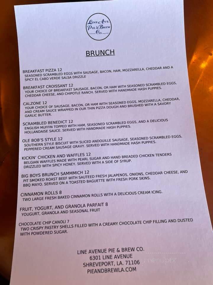 Line Ave Pie & Brew - Shreveport, LA menu_pic