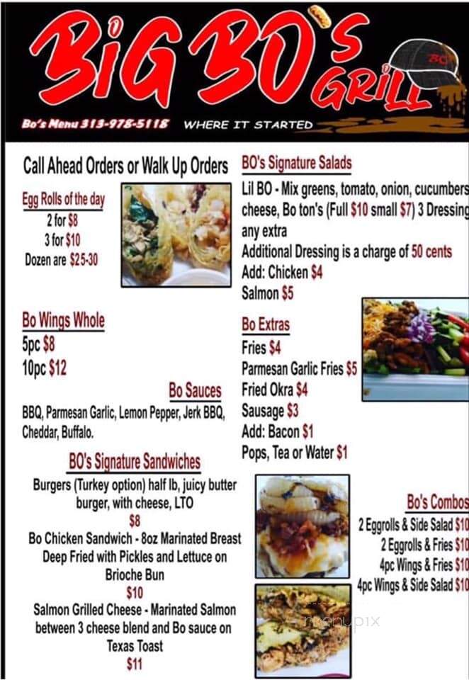 Big Bo's Grill - Madison Heights, MI menu_pic