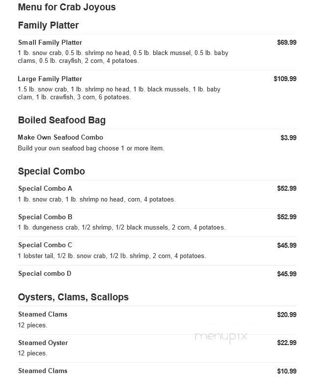 Crab Joyous - Clifton Heights, PA menu_pic