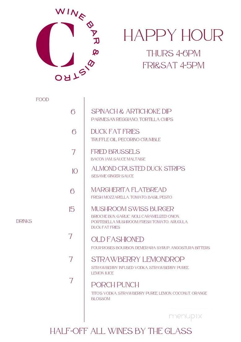 Cuvee Wine Bar & Bistro - Thibodaux, LA menu_pic
