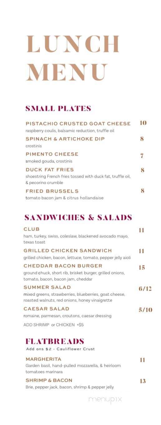 Cuvee Wine Bar & Bistro - Thibodaux, LA menu_pic