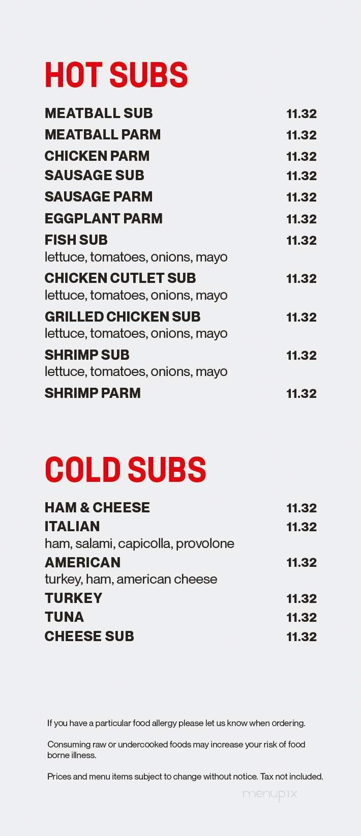 Serpone's Pizza - Berlin, MD menu_pic