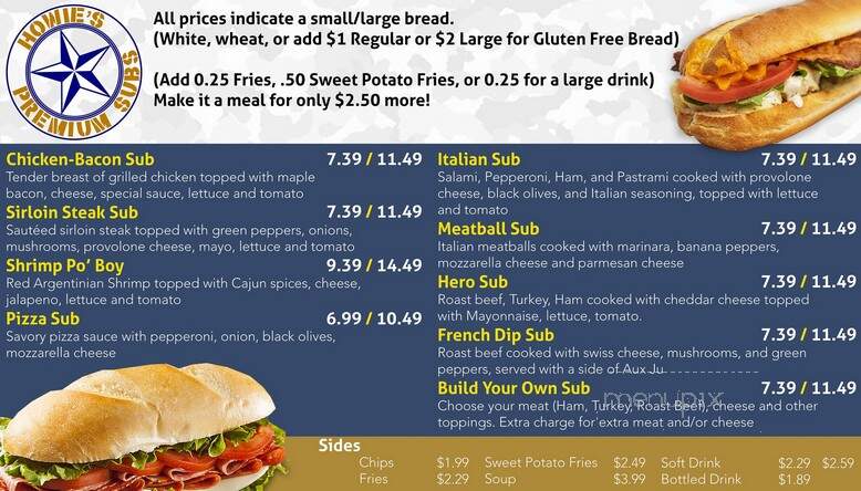 Howie's Premium Subs - Corpus Christi, TX menu_pic