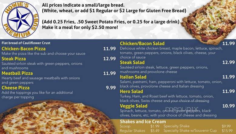 Howie's Premium Subs - Corpus Christi, TX menu_pic