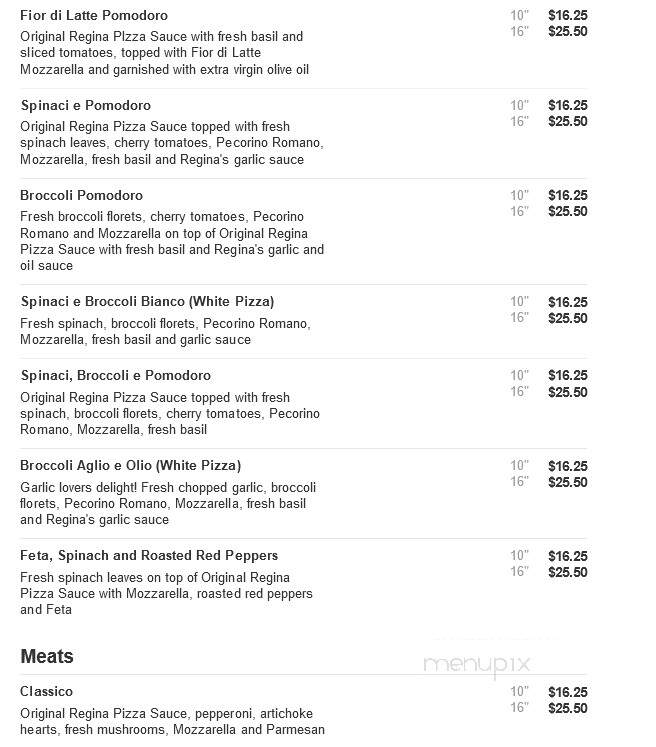 Regina Pizza - Beverly, MA menu_pic