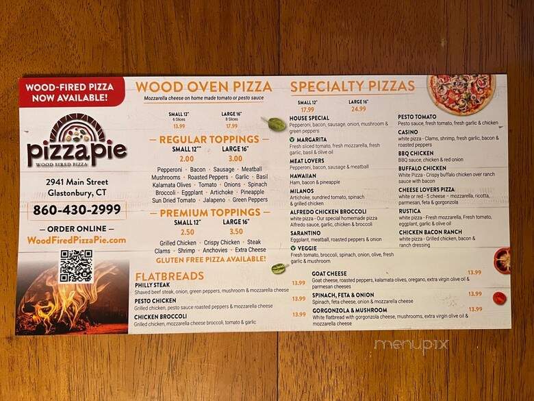 Pizza Pie - Glastonbury, CT menu_pic