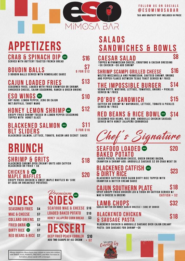 Eso Mimosa Bar - Arlington, TX menu_pic