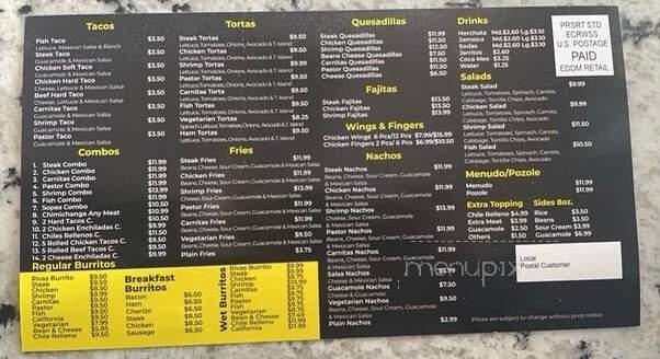 Rivas Mexican Grill - Millcreek, UT menu_pic