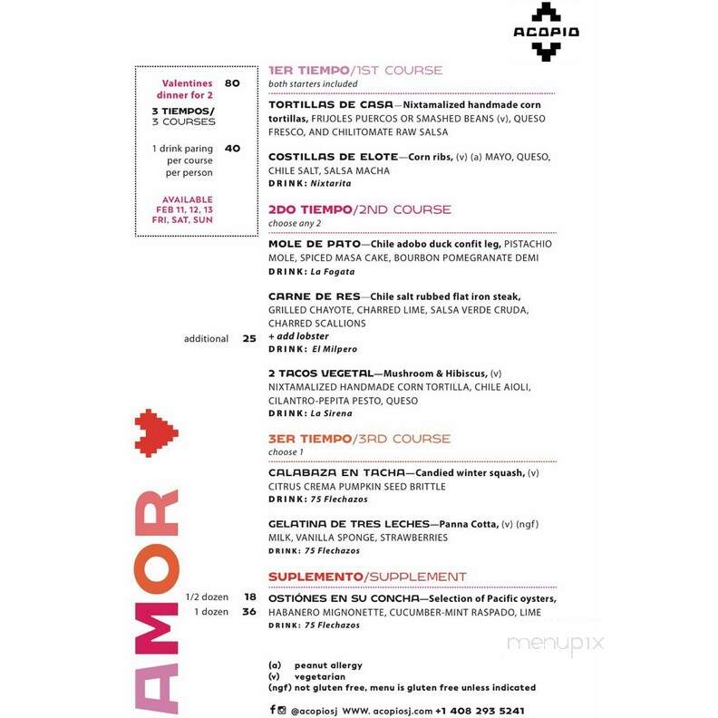 Acopio - San Jose, CA menu_pic