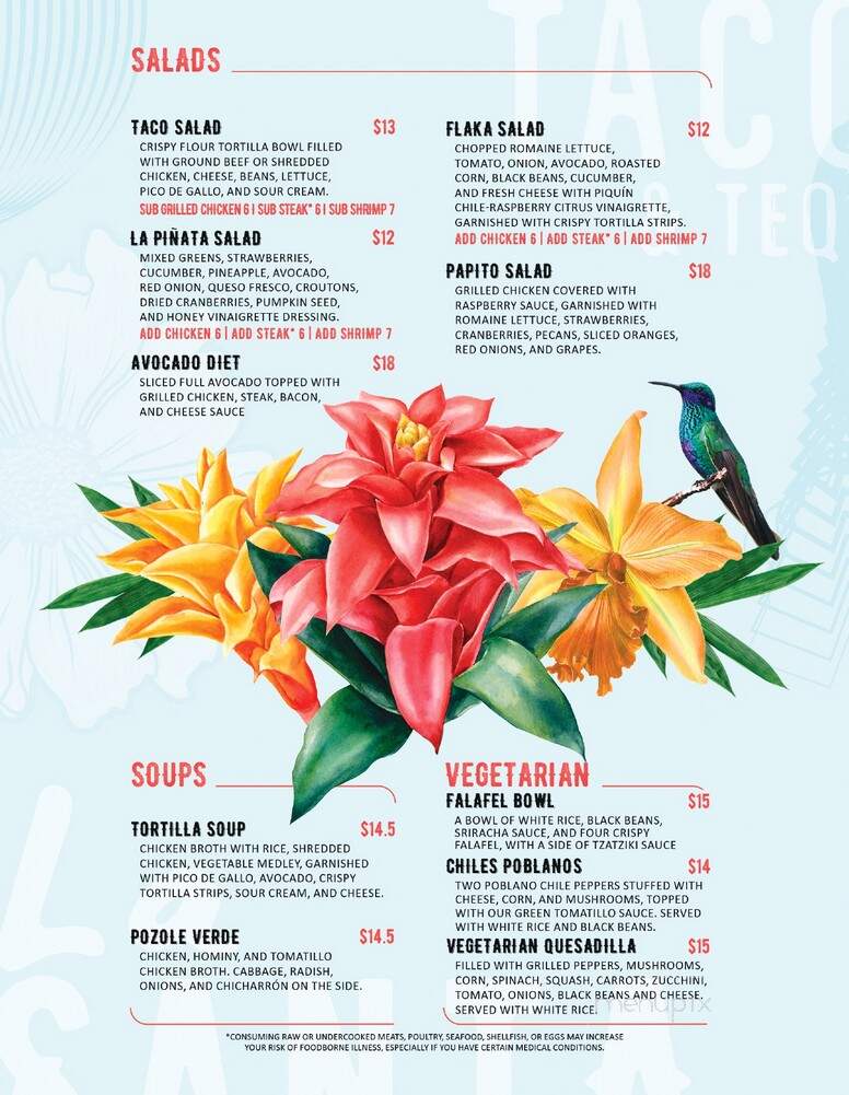 La Santa Tacos & Tequilas - Naples, FL menu_pic