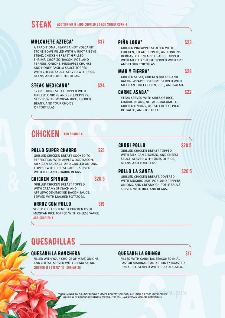 La Santa Tacos & Tequilas - Naples, FL menu_pic