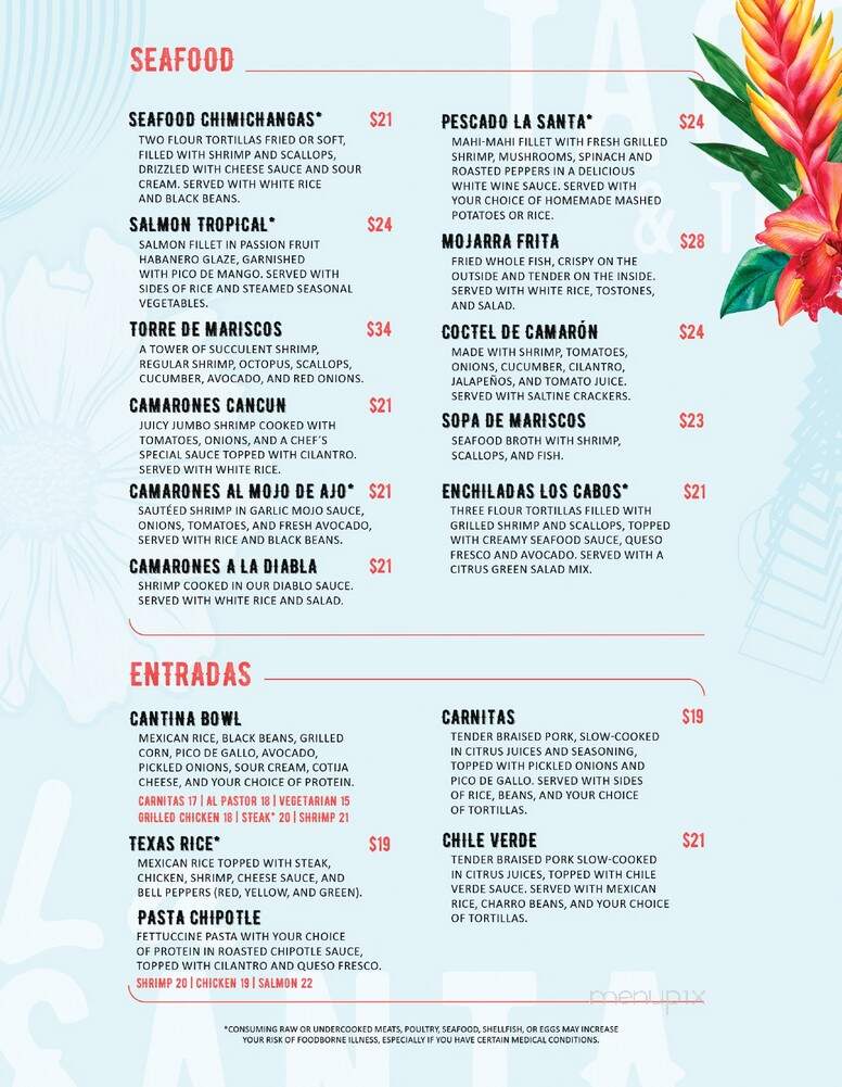 La Santa Tacos & Tequilas - Naples, FL menu_pic