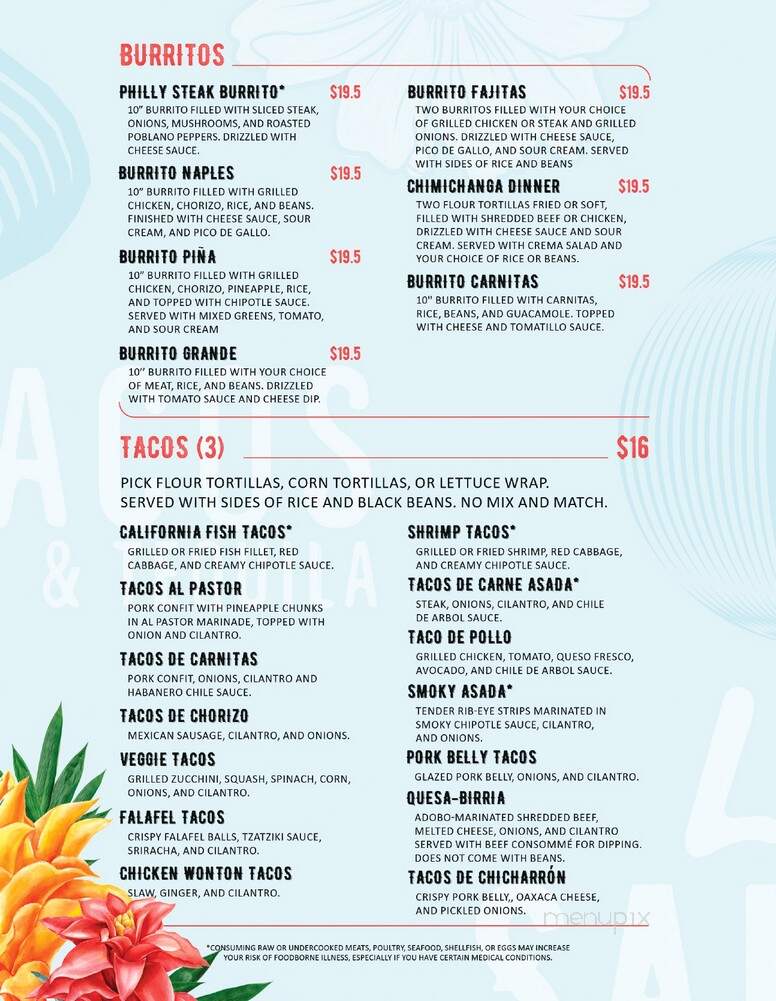 La Santa Tacos & Tequilas - Naples, FL menu_pic