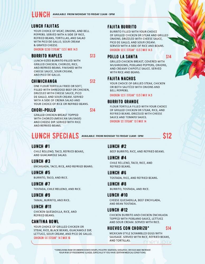 La Santa Tacos & Tequilas - Naples, FL menu_pic