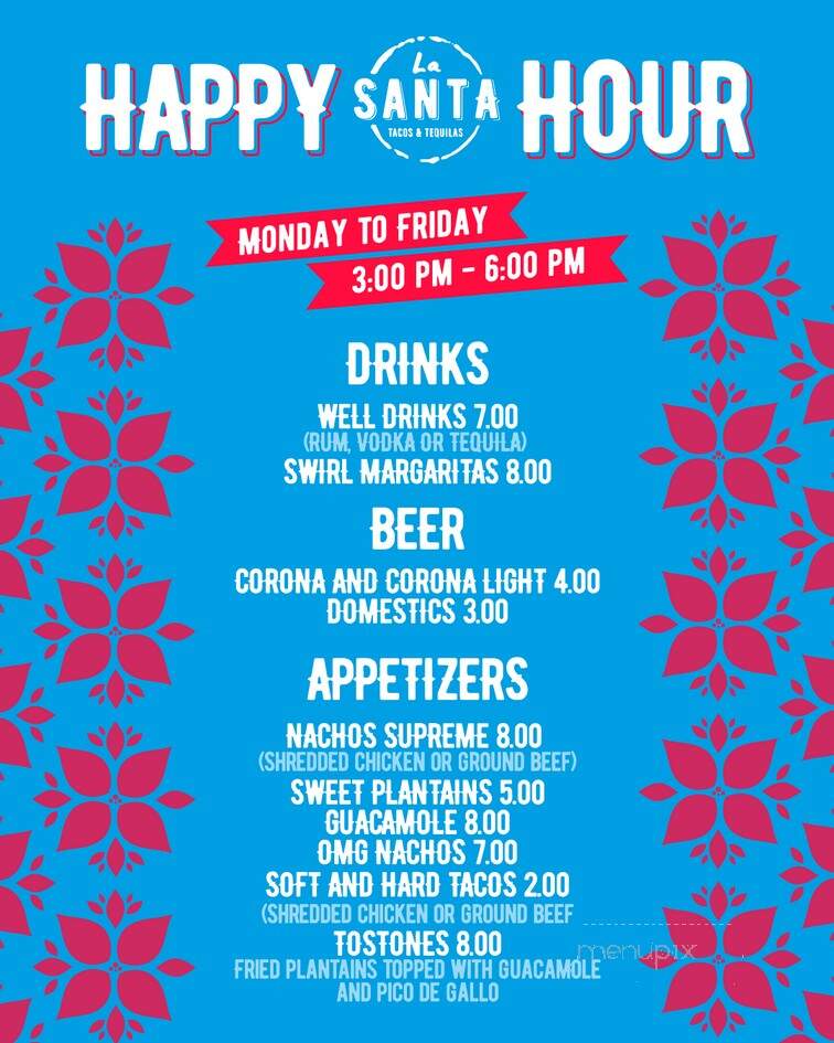 La Santa Tacos & Tequilas - Naples, FL menu_pic