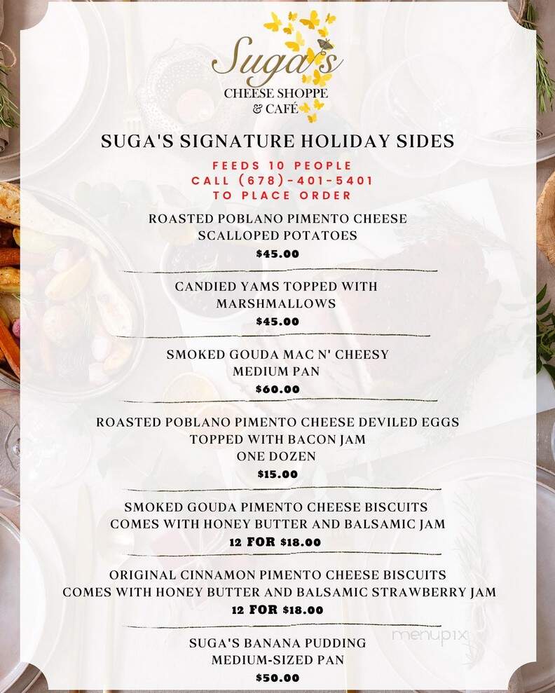 Suga's Cheese Shoppe & Cafe - Powder Springs, GA menu_pic