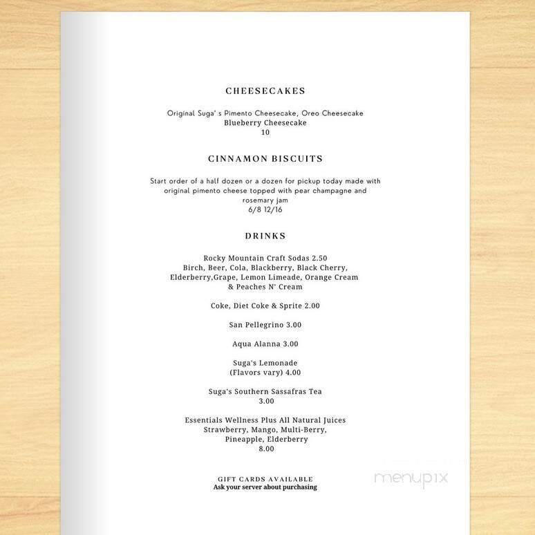Suga's Cheese Shoppe & Cafe - Powder Springs, GA menu_pic