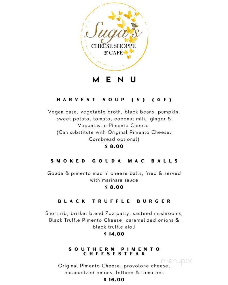 Suga's Cheese Shoppe & Cafe - Powder Springs, GA menu_pic