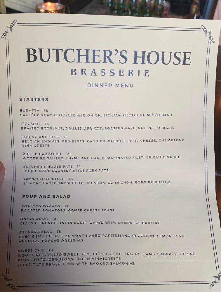 Butcher's House Brasserie - Costa Mesa, CA menu_pic