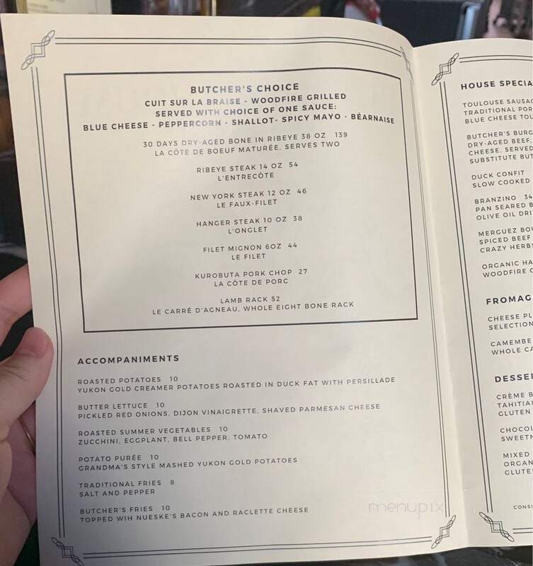 Butcher's House Brasserie - Costa Mesa, CA menu_pic