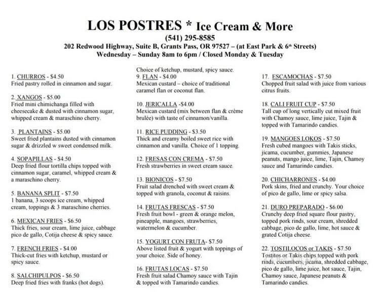 Los Postres Ice Cream and More - Grants Pass, OR