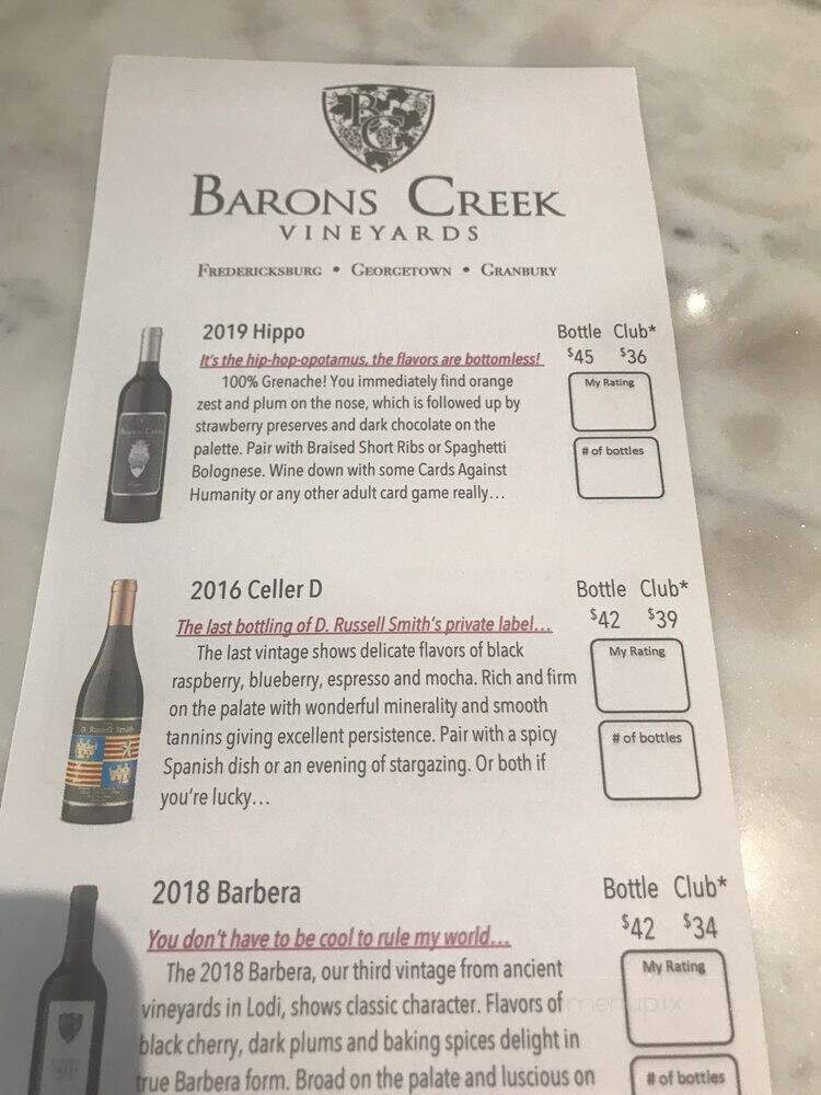 Barons Creek Vineyards - Granbury, TX
