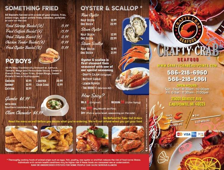Crafty Crab - Eastpointe, MI menu_pic