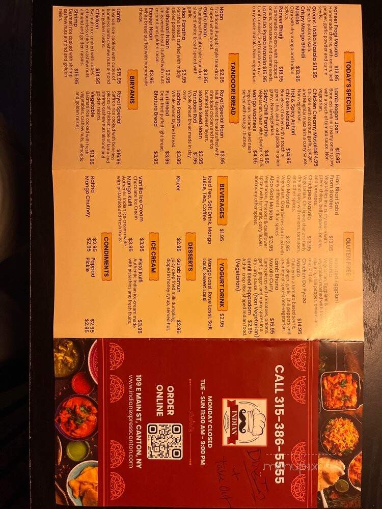 Indian Express - Canton, NY menu_pic