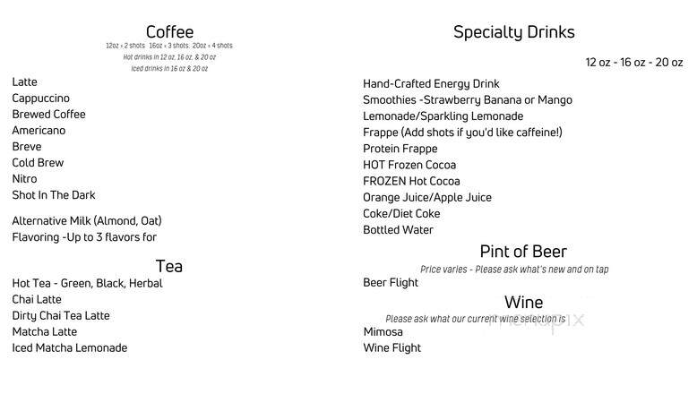 High Ground Cafe and Espresso Bar - North Sioux City, SD menu_pic