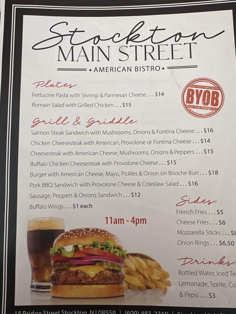 Stockton Main Street American Bistro - Stockton, NJ menu_pic