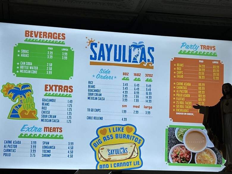 Sayulitas Mexican Food - Santee, CA menu_pic