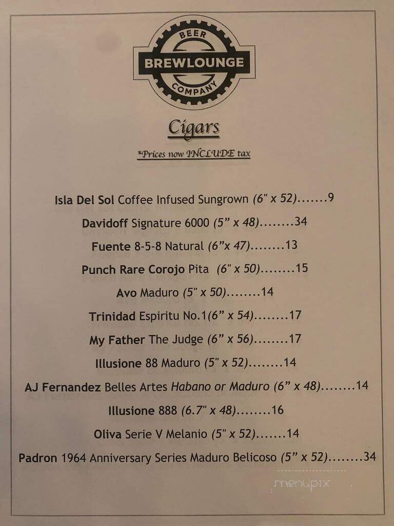 Brewlounge Beer - Columbiana, OH menu_pic