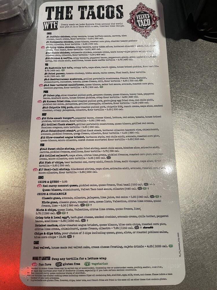 Velvet Taco - Tulsa, OK menu_pic
