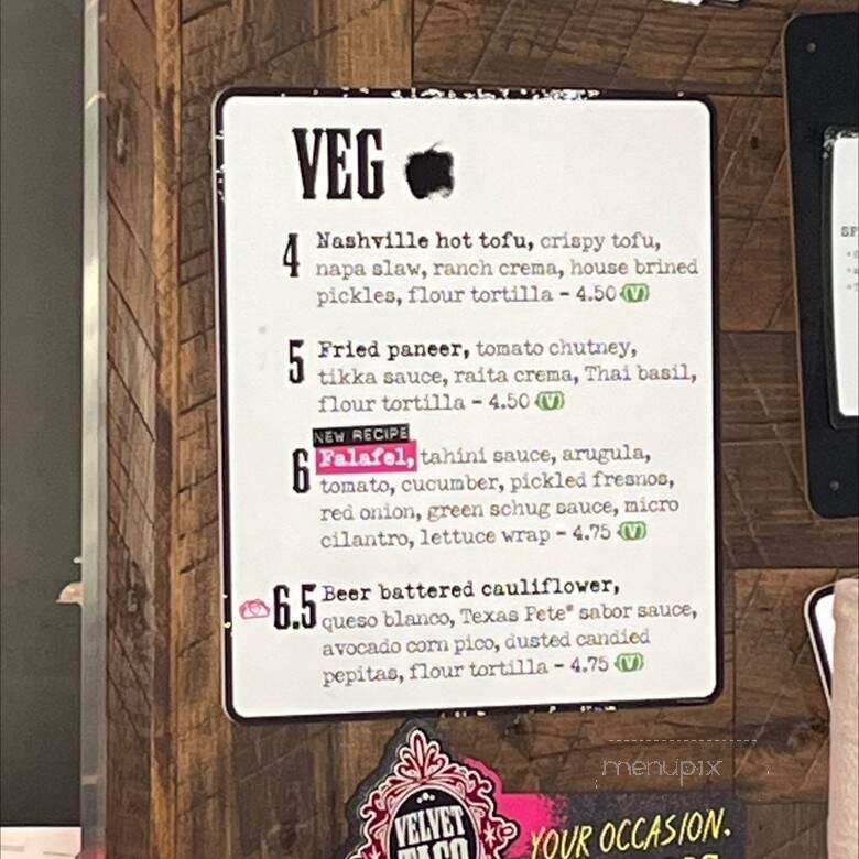 Velvet Taco - Tulsa, OK menu_pic