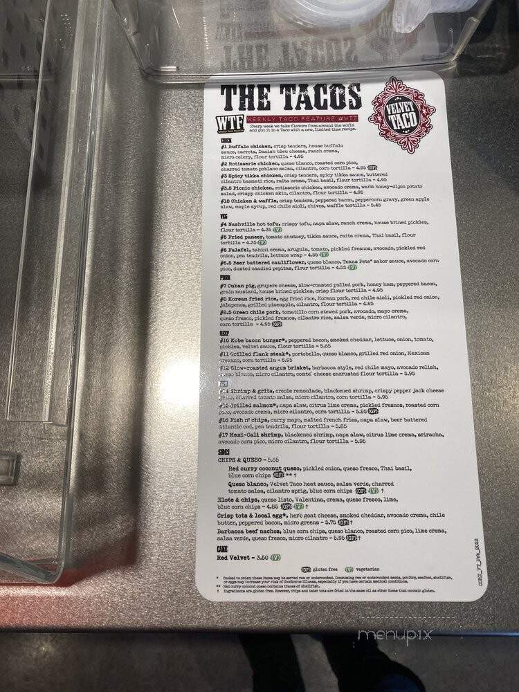 Velvet Taco - Tulsa, OK menu_pic