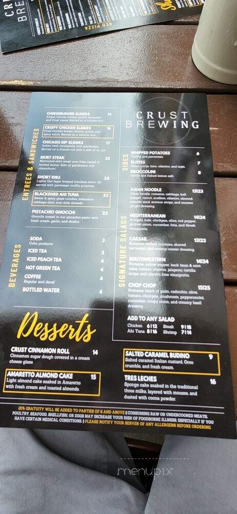 Crust Brewing - Rosemont, IL menu_pic