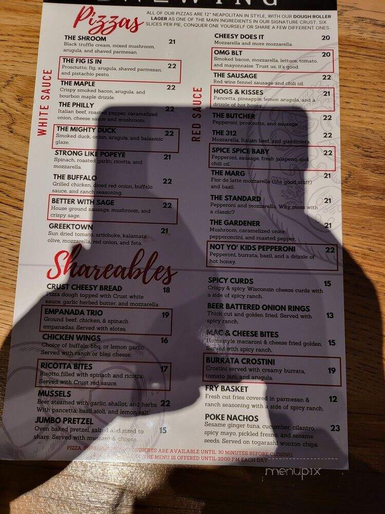 Crust Brewing - Rosemont, IL menu_pic
