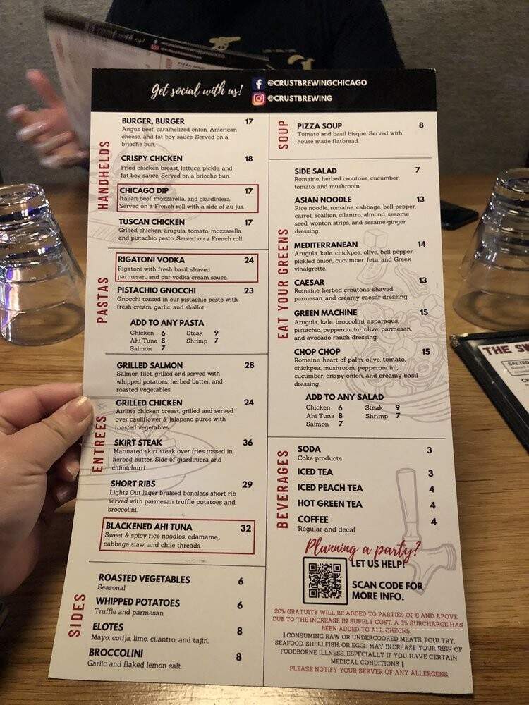 Crust Brewing - Rosemont, IL menu_pic