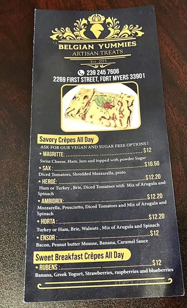 Belgian Yummies - Fort Myers, FL menu_pic