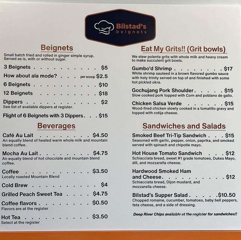 Bilstad's Beignets - Ashburn, VA menu_pic