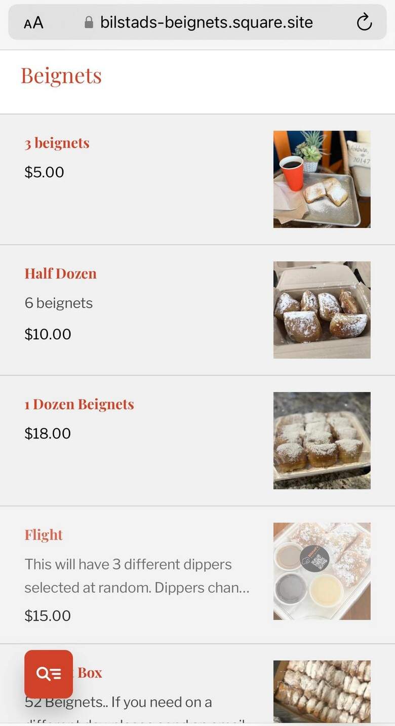 Bilstad's Beignets - Ashburn, VA menu_pic