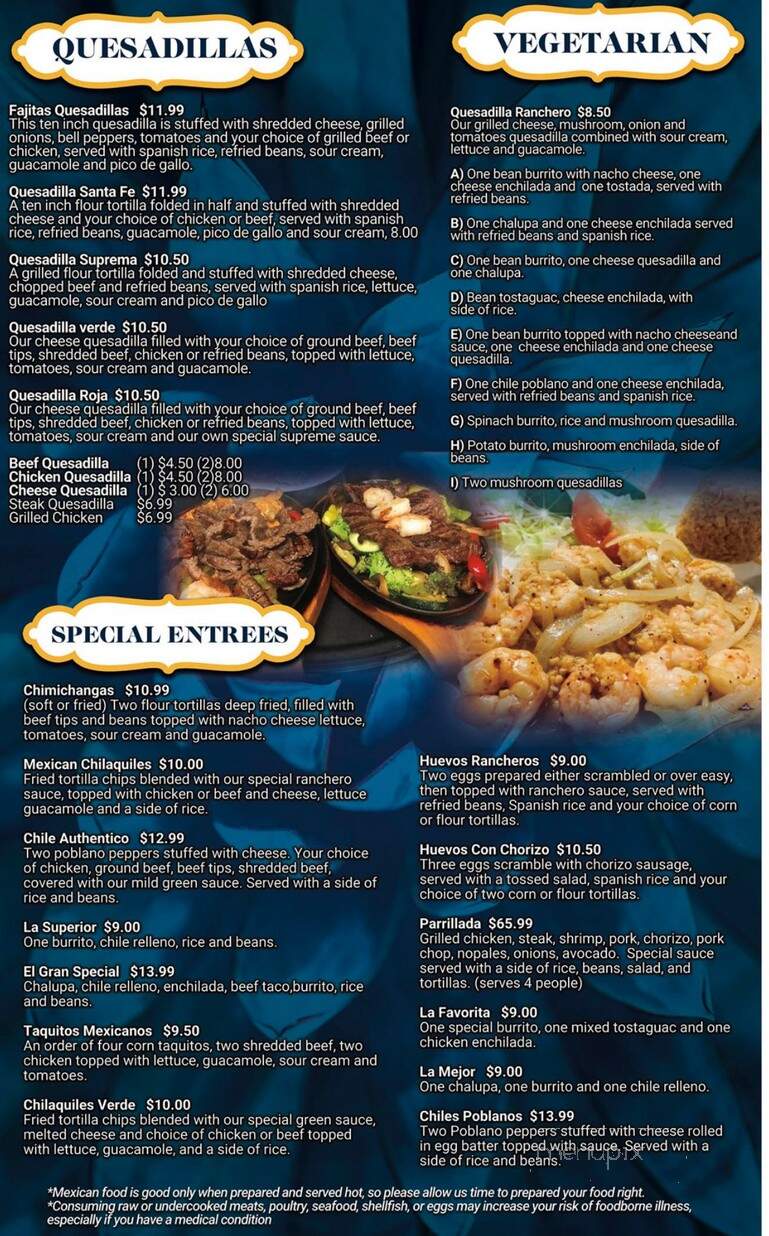 Blue Tequila - Le Mars, IA menu_pic