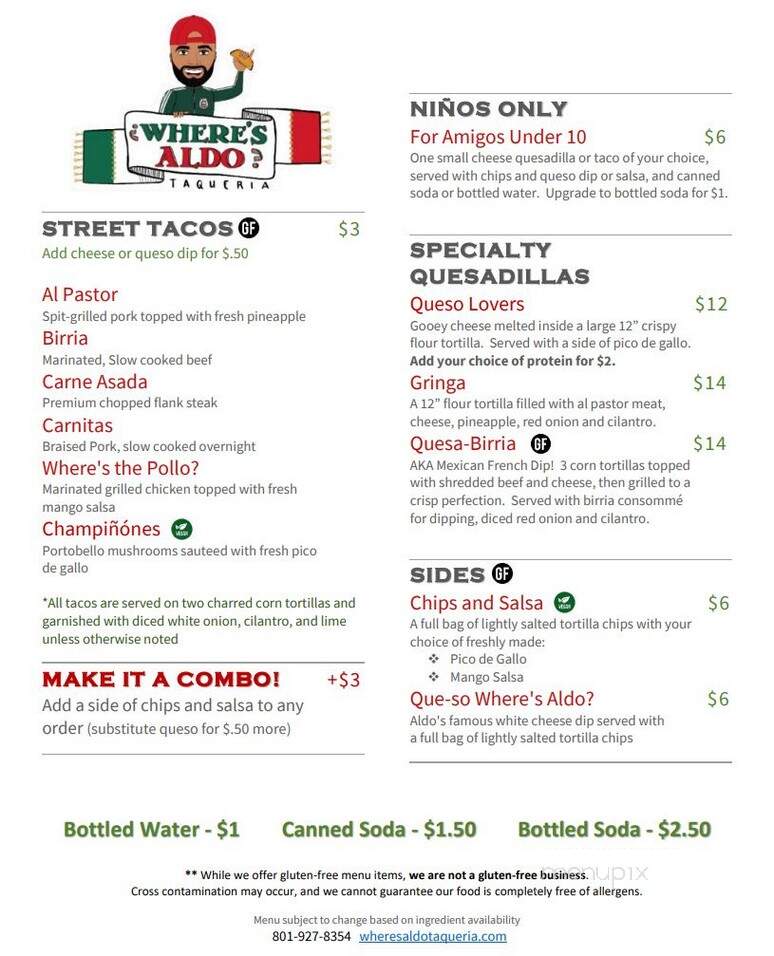 Where's Aldo Taqueria - Bountiful, UT menu_pic