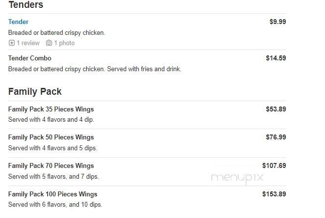Wingsplus - Addis, LA menu_pic