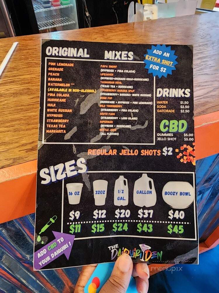 The Daiquiri Den - Grand Prairie, TX menu_pic