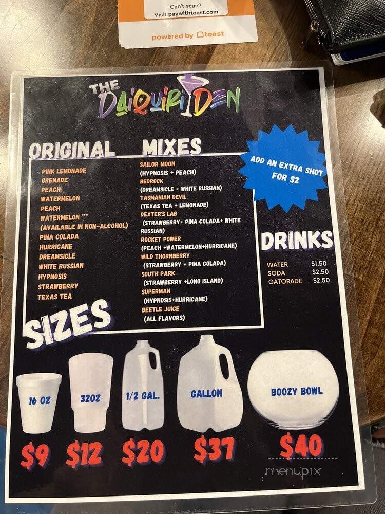 The Daiquiri Den - Grand Prairie, TX menu_pic