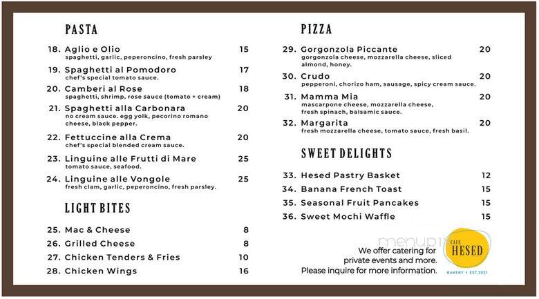 Cafe Hesed - Little Ferry, NJ menu_pic