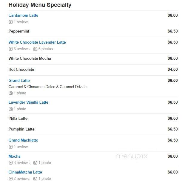 Homage Coffee House - Glendale, AZ menu_pic