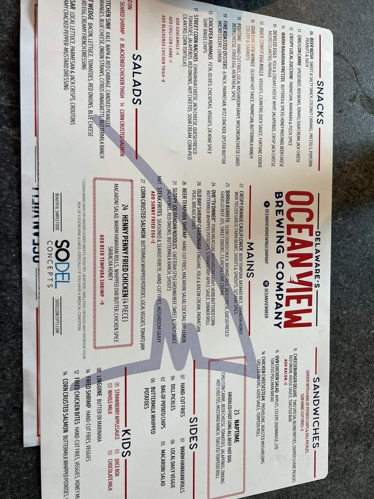 Ocean View Brewery - Ocean View, DE menu_pic