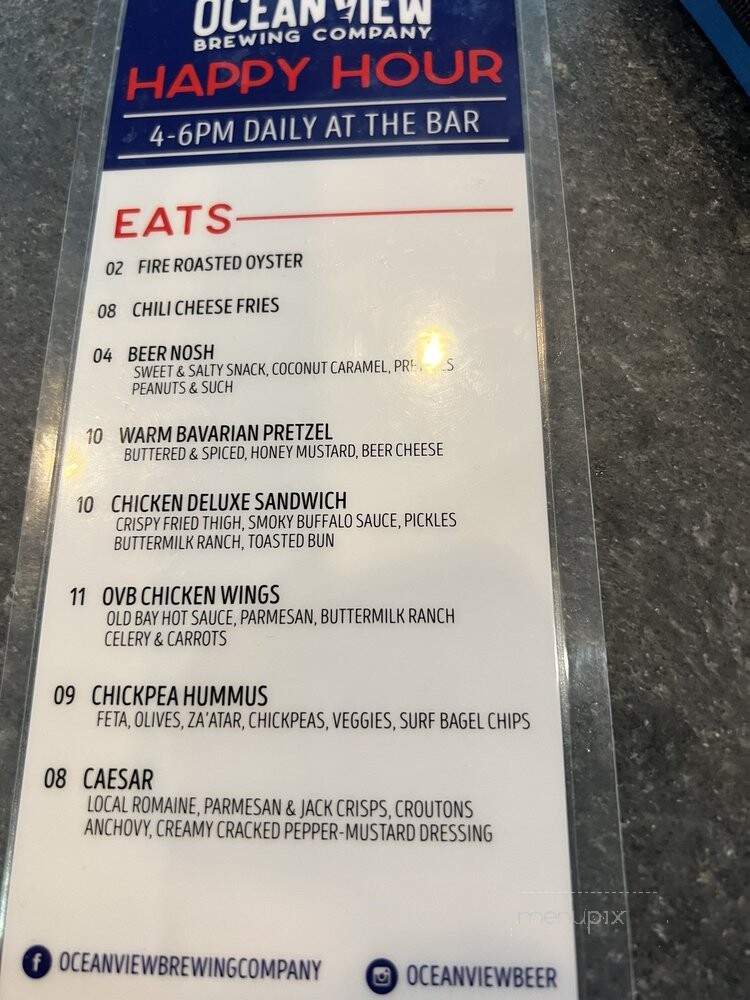 Ocean View Brewery - Ocean View, DE menu_pic